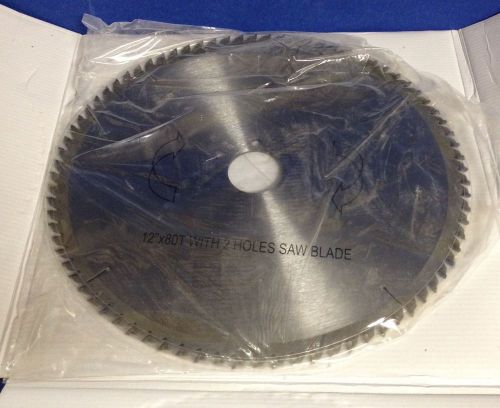 New 12&#034; 2 Hole Carbide Tipped Saw Blade ~ 80 Teeth ~ 1-1/2&#034; Arbor Size
