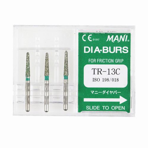 10 Packs TR-13C Taper Round End Coarse Grit CE MANI Dental Diamond Burs