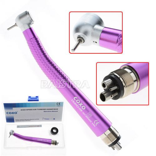 Coxo Dental Standard Push Button Handpiece Purple &amp; 1 PC Stainless Steel Bearing