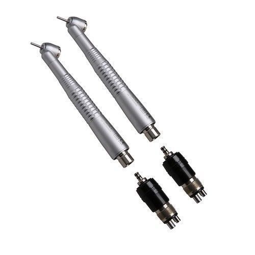 2x dental 45 degree high speed handpiece push button w 4 hole quick coupler for sale