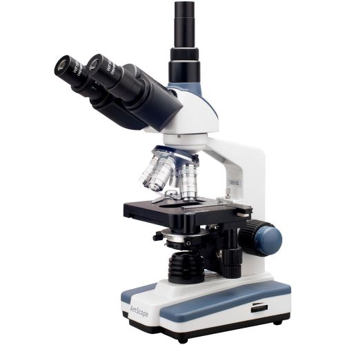 40X-2500X LED Lab Trinocular Compound Microscope w 3D 2-Layer Mechanical Stage