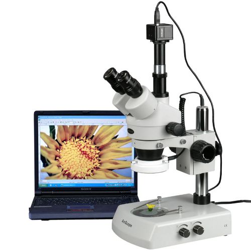 3.5x-90x led trinocular zoom stereo microscope + 10mp digital camera for sale