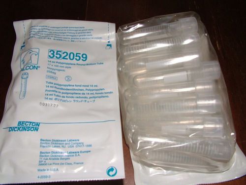 BD Falcon 14 mL Polypropylene Round Bottom Tube + cap 25/pack #352059