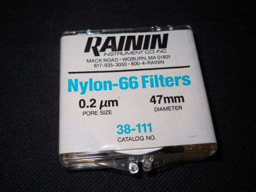 Box of (50) Rainin 47mm Nylon-66 Filter Membranes, 0.2µm Pore, 38-111