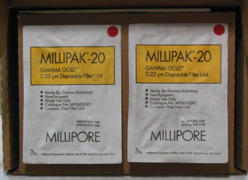 Millipore mpgl02gf2 sterile millipak®-20 filter unit 0.22 µm 3/4 in. tc/tc 2/box for sale
