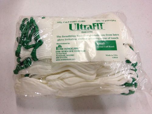 Erie UltraFit Glove Liners Small Green Cuff Band 12 pairs