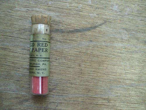 Vintage Glass 100 CONGO RED LITMUS TEST PAPER StripsFisher Scientific 14-861