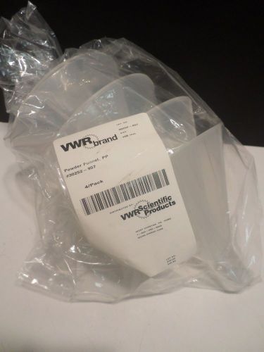 VWR Plastic Polypropylene 150mm Diameter Powder Filling Funnels (New Pack of 4)