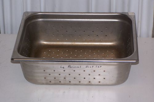 Stainless steel medical grade instrument tray 12 x 10 x 4 &#034; perforated