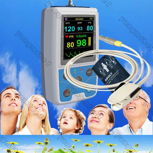 24Hrs Ambulatory Blood Pressure Monitor Spo2 Monitor ABPM +blood oxygen, 3 cuffs