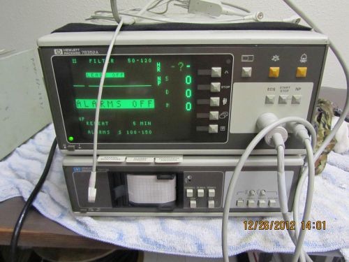 Hp 78352a Cardiac monitor with 78173A Printer.  M1599B and m1733a probes