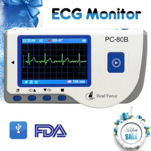 Heal force 80b lcd handheld ecg monitor ekg machine portable electrocardiogram for sale