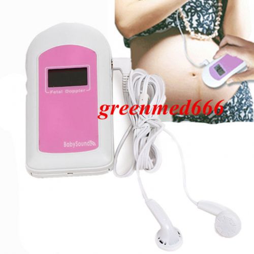 Portable Fetal Doppler 2MHz with LCD Display w Sound recorder Easy Operate Pink