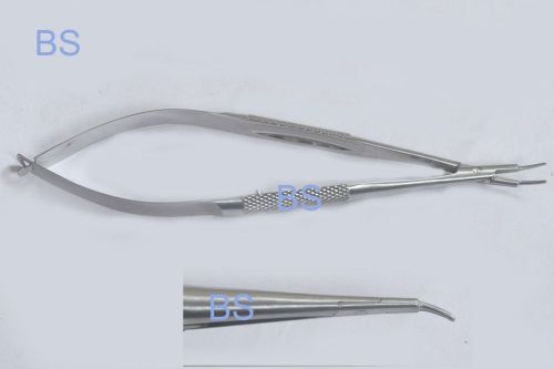Steel barraquer needle holder english model curved 11 mm long ophthalmic 1 for sale