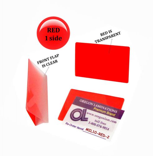 Qty 200 Red/Clear Military Card Laminating Pouches 2-5/8 x 3-7/8 by LAM-IT-ALL