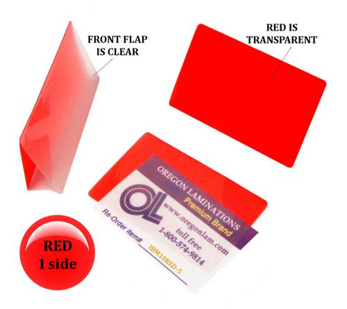 Qty 500 Red/Clear IBM Card Laminating Pouches 2-5/16 x 3-1/4 by LAM-IT-ALL