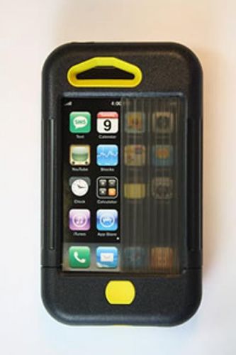 Case Black Yellow Accents Cover for Apple iPhone 3 HQ8E
