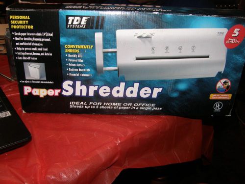 TDE SYSTEMS Paper Shredder TOP ONLY New In Original Box 1999