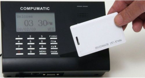 COMPUMATIC XLS 21 PROXIMITY CARD EMPLOYEE TIME CLOCK + SOFTWARE &amp; 25 PROX CARDS