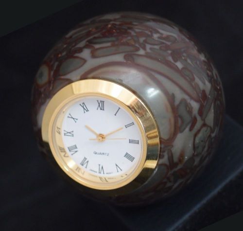 Picasso jasper gemstone ball with office desk clock 50 mm 170 gr for sale