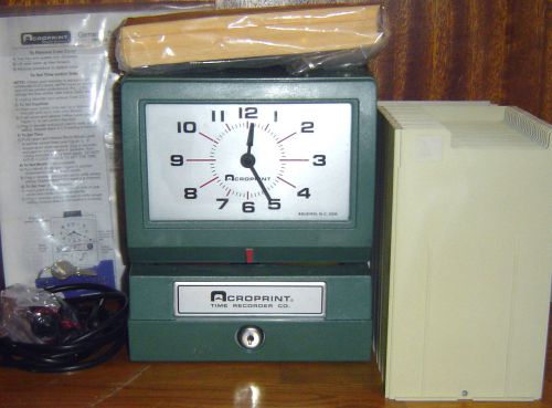 ACROPRINT Automatic Time Clock Recorder Model 150NR4 with Ink Ribbon Cards Rack