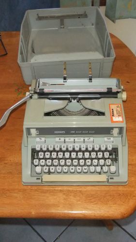 Vintage Hermes 3000 Portable Typewriter Made in France