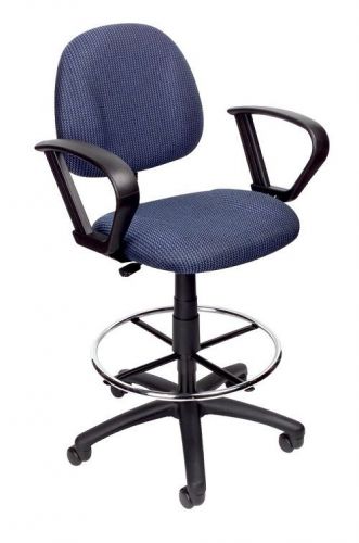 B1617 boss blue drafting stool with footring and loop arms for sale