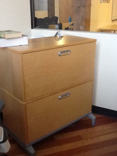 2 Drawer Wood Office Filling Cabinet