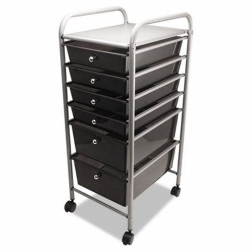 Advantus portable drawer organizer, 15-1/2w x 13d x 32h, chrome/smoke (avt34005) for sale