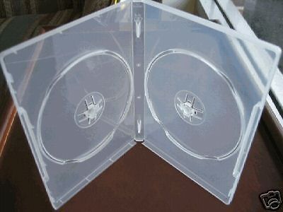 100 HIGH QUALITY CLEAR 14MM DOUBLE DVD CASE W/BOOKLET CLIPS, PSD49