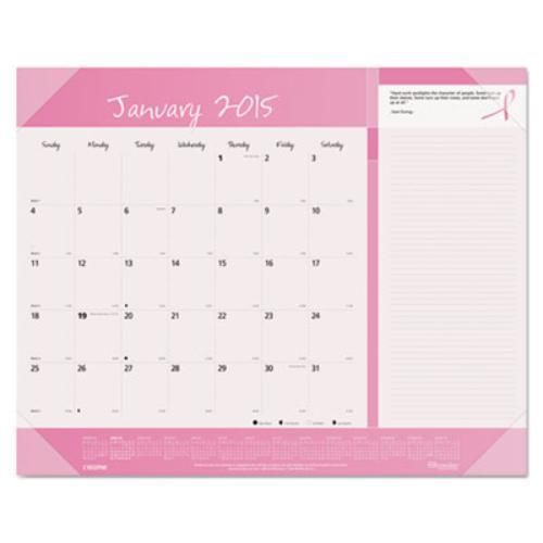 Rediform Pink Ribbon Monthly Desk Pad Calendar - Monthly - 16&#034; X (c1832pnk)