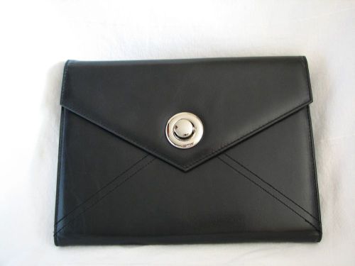 FRANKLIN COVEY Black Leather Envelope Organizer Planner-NEW