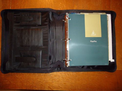 PlanPro PlanAhead Black Large Leather Binder Office Notebook Organizer Planner
