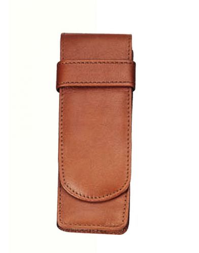 Royce leather double pen case - tan for sale
