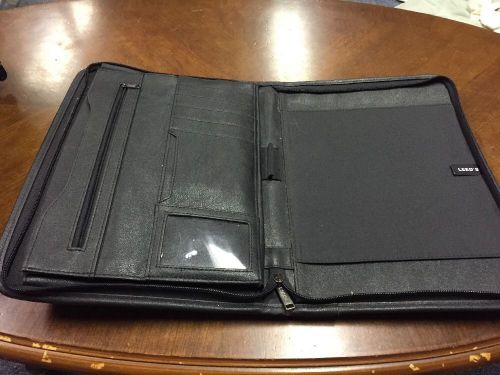 Leeds Simulated Leather Zippered Organizer Portfolio Pad Holder 10&#034; X 13&#034;