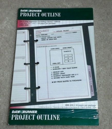Dayrunner Project Outline Classic Edition #011-215 (3) ring binder 30 pages