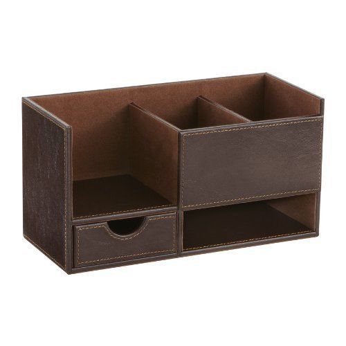 Safco leather look small organizer - desktop - 6&#034; height x 11.5&#034; width (9393ce) for sale