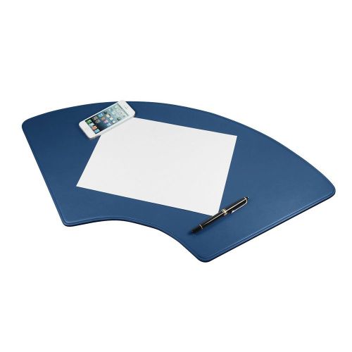 LUCRIN - Round Desk Pad 27.6x12.6 inches - Smooth Cow Leather - Royal Blue