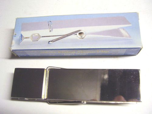 Large Vintage Silver Plated Metal Clothes Pin Memo Holder Paper Heavy Weight