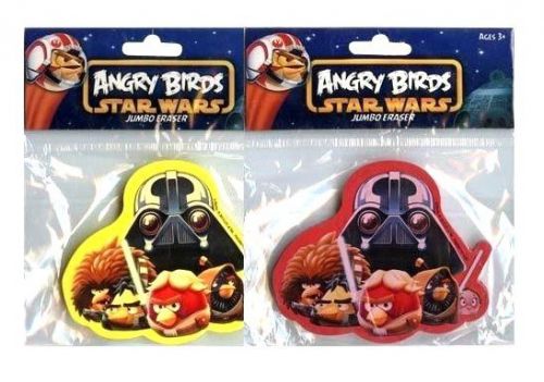 4 Pcs Of Angry Birds &amp; Star Wars Jumbo Size Erasers School Big Size Eraser New !