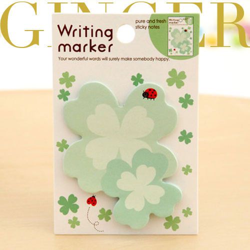 Four Leaf Clover Sticker Post It Bookmark Mark Memo Note pad Sticky Notes AB01