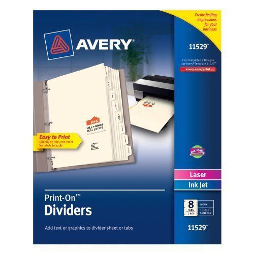 Avery Ivory Customizable Print-on Dividers - Print-on - 9.50&#034; X 11&#034; - (ave11529)