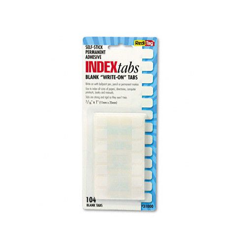 Redi-Tag Corporation Side-Mount Self-Stick Plastic Index Tab, One Inc, 104/Pack