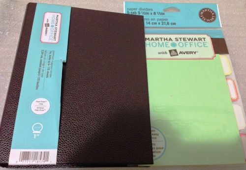 Martha Stewart Avery Brown Shagreen Binder (5.5 x 8.5 in) With 5 Paper Dividers