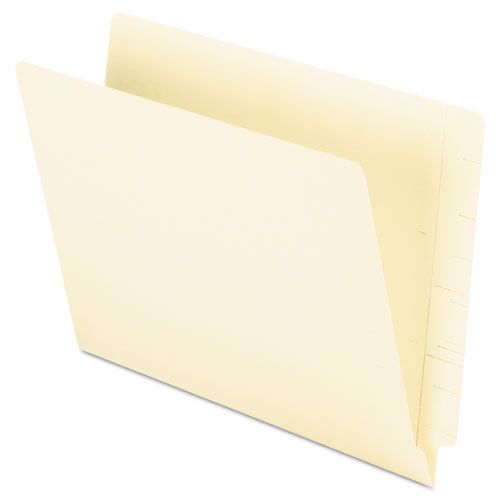 Straight Cut End Tab Folders, 9 1/2 Inch Front, Letter, Manila, 100/Box