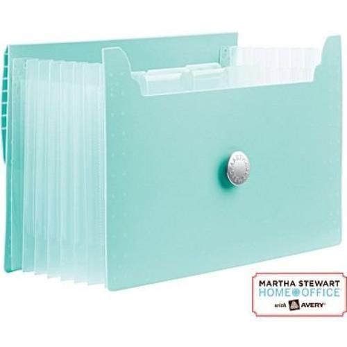 NEW Martha Stewart Home OfficeTM with AveryTM Poly Accordion File, Blue, 7 Tabs,