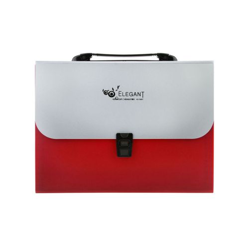 A4 / 12 gusset plastic briefcase file organiser portfolio expanding file  red for sale