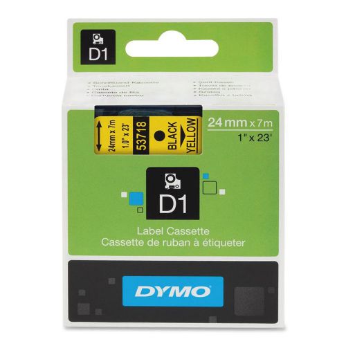 Dymo black on yellow d1 tape - 1&#034; width x 23 ft length - 1 each - yellow (53710) for sale