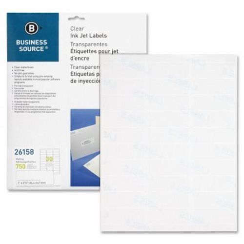 Business Source Inkjet Labels,Mailing,Permanent,1&#034;x2-5/8&#034;,750/PK,CL (BSN26158)