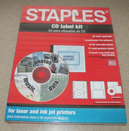 Staples cd dvd label kit software for laser or ink jet printers new sealed box for sale